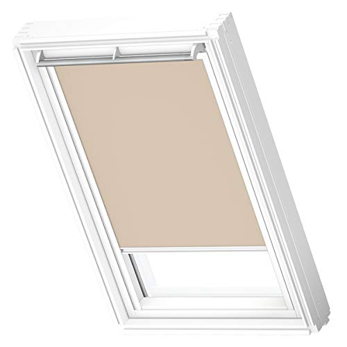 VELUX Original Dachfenster Verdunkelungsrollo für CK02, Sandbeige, mit weißer Führungsschiene von VELUX
