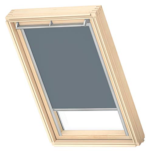 VELUX Original Dachfenster Verdunkelungsrollo für P08, Blaugrau, mit Grauer Führungsschiene von VELUX