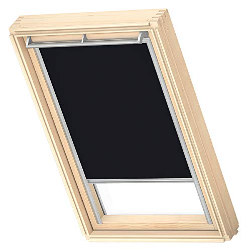 VELUX Original Dachfenster Verdunkelungsrollo, mit Grauer Führungsschiene, Schwarz, für SK08 von VELUX