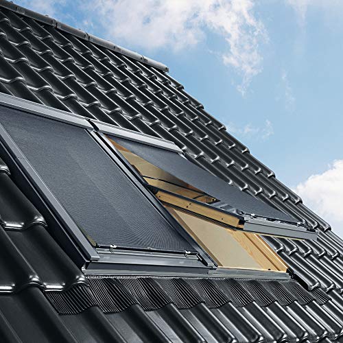 VELUX Original Hitzeschutz-Markise mit Haltekrallen für VL VH VT VL-PU 043 + 045 + 047 + 048, Stofffarbe 5060 schwarz/MH 047 5060 von VELUX