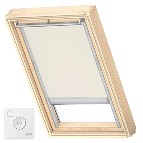 VELUX Original Solar-Verdunkelungsrollo Silberne Seitenschienen, S06, Hellbeige von VELUX