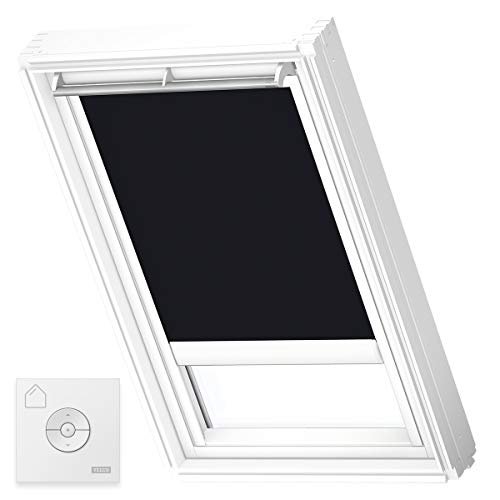 VELUX Original Solar-Verdunkelungsrollo Weiße Seitenschienen, FK06, Schwarz von VELUX