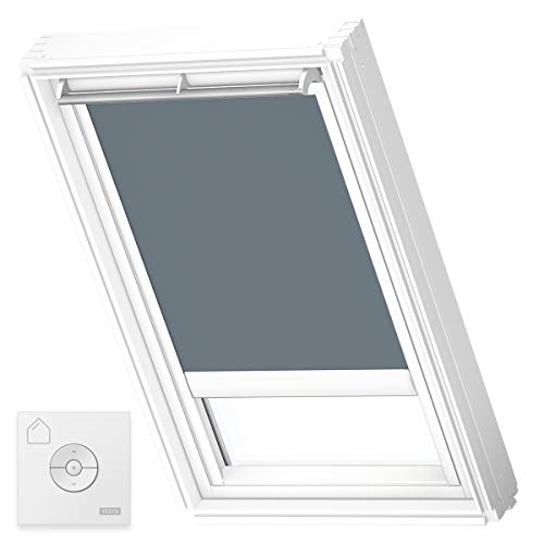 VELUX Original Solar-Verdunkelungsrollo Weiße Seitenschienen, M06, M35, Blaugrau von VELUX