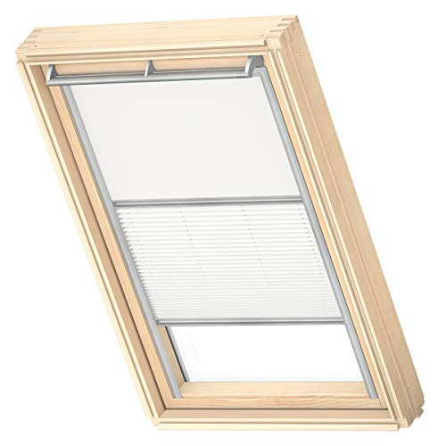 VELUX Original Dachfenster Duo Verdunkelungsrollo für SK08, Weiß, mit Grauer Führungsschiene von VELUX