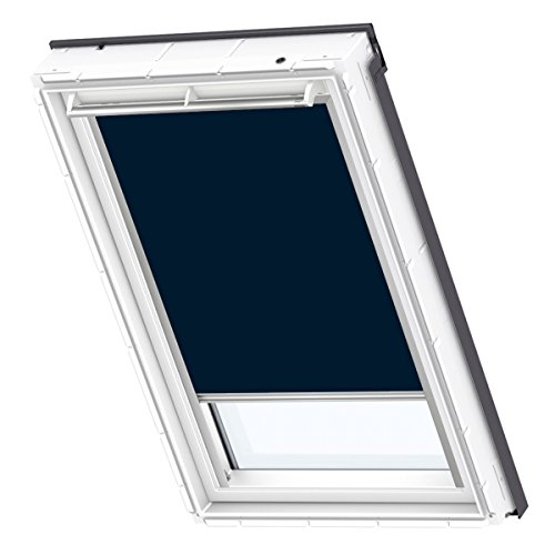 VELUX Original Verdunkelungsrollo (DKU), Silberne Seitenschienen, 608, 10, Uni Dunkelblau von VELUX