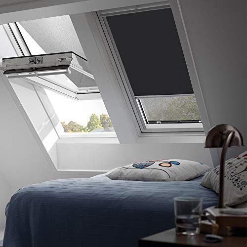 VELUX Original Verdunkelungsrollo Rollo für VL, VU, VKU / Y89 / Stofffarbe Premium 3009 / Uni Schwarz, Schienenfarbe Silber // DKL Y89 3009S VELUX Original Verdunkelungsrollo Rollo für VL, VU, VKU / Y89 / Stofffarbe Premium 3009 / Uni Schwarz, Schienenfarbe Silber // DKL Y89 3009S von VELUX