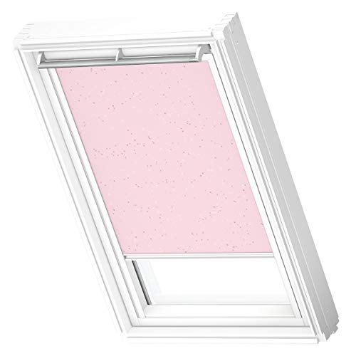 VELUX Original Verdunkelungsvorhang (DKL), weißer Rahmen, U08, Pink Stars von VELUX