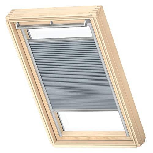 VELUX Original Wabenplissee, MK08, Betongrau, mit Grauer Führungsschiene von VELUX