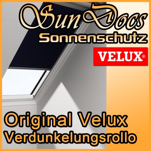 VELUX Verdunkelungsrollo GGL & GPL Fenstergröße P08 Uni Stoff Uni Dunkelblau - 1100S von VELUX
