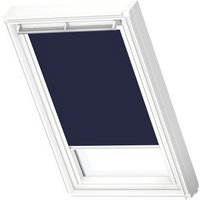 VELUX Verdunklungsrollo "DKL 1100SWL" verdunkelnd ohne Bohren in Führungsschienen Stoff dunkelblau mit alufarbenen Führungsschienen & Griffleiste von VELUX