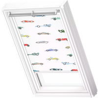 VELUX Verdunklungsrollo "DKL 4654SWL, Motiv: Kids Rennautos", verdunkelnd, ohne Bohren, in Führungsschienen, weiße Führungsschienen & Griffleiste VELUX Verdunklungsrollo "DKL 4654SWL, Motiv: Kids Rennautos", verdunkelnd, ohne Bohren, in Führungsschienen, weiße Führungsschienen & Griffleiste von VELUX