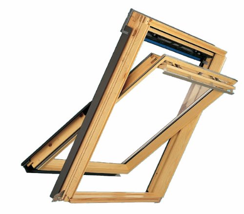 Velux Dachfenster GGL Schwingfenster 55x98cm CK04 3070 Thermo Kiefer Natur mit Ziegeleindeckrahmen EDZ 0000 von VELUX