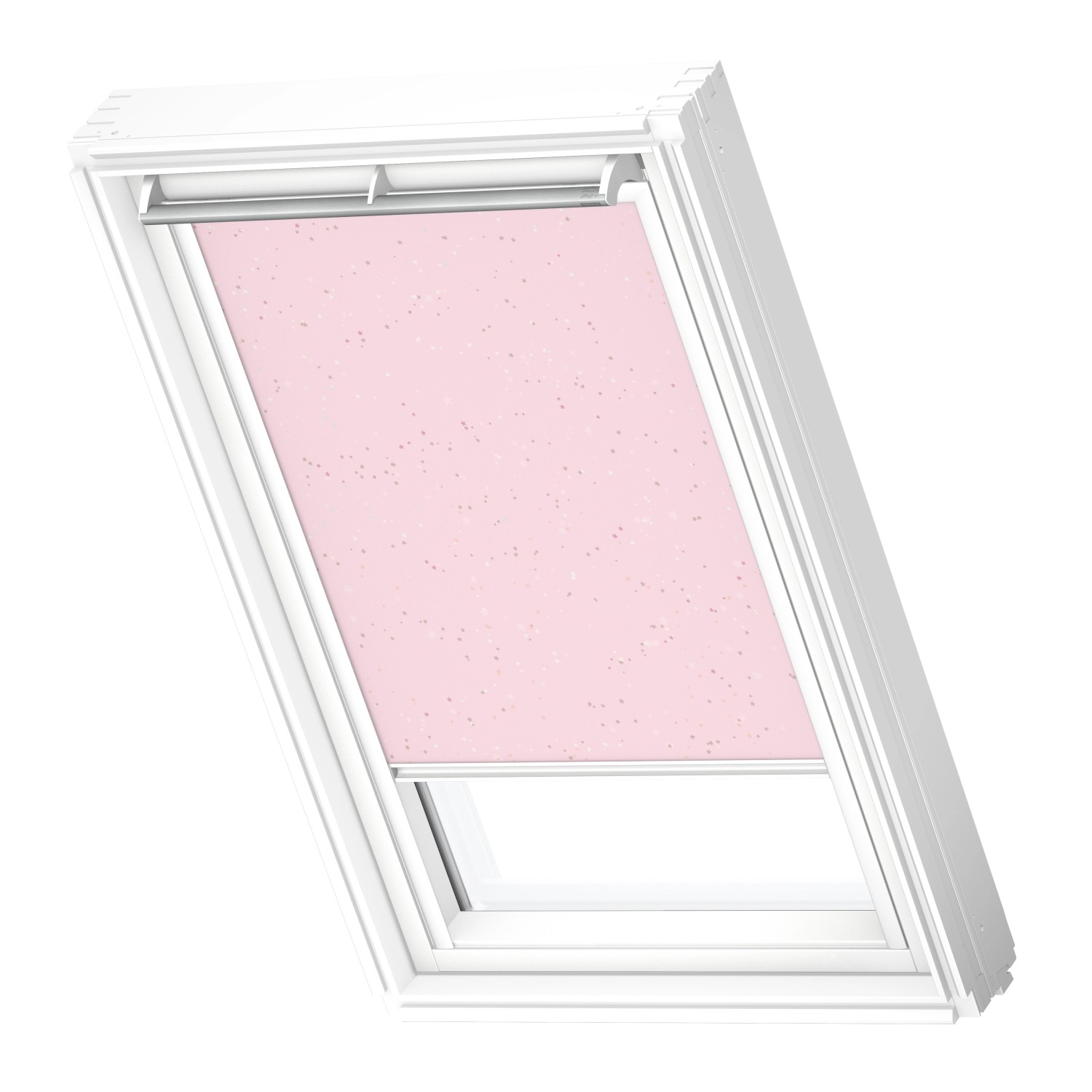 Velux Verdunkelungs-Rollo Manuell DKL F06 4659SWL mit Sterne 66 cm x 118 cm Rosa von VELUX