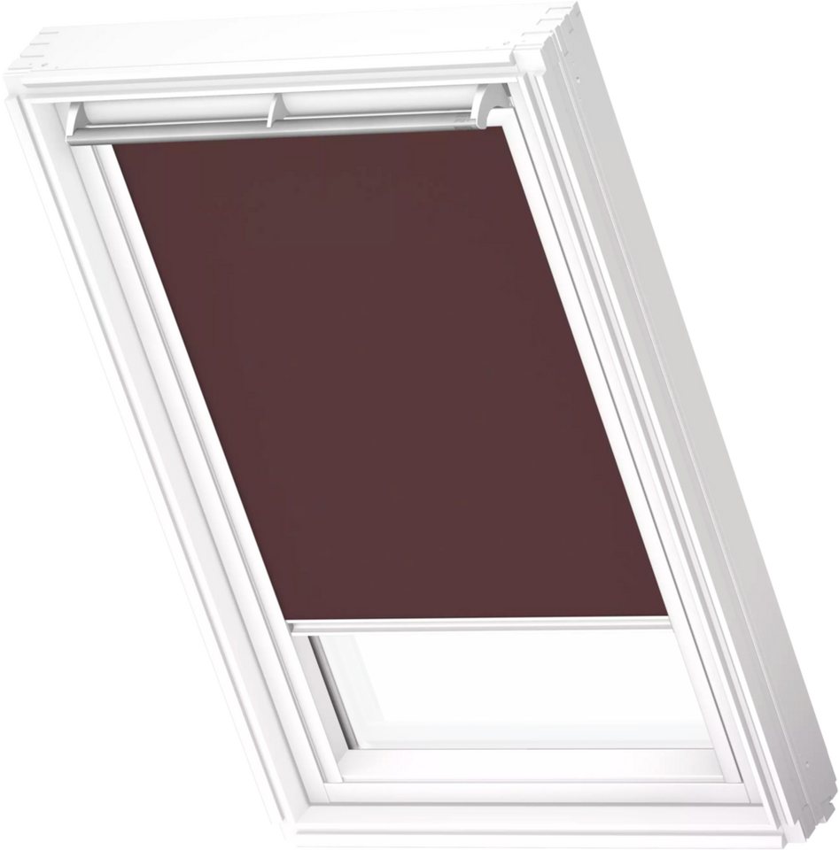 Verdunklungsrollo DKL 4559SWL, Farbe: rehbraun, VELUX, verdunkelnd, ohne Bohren, in Führungsschienen, VELUX »Pick & Click!«, weiße Führungsschienen & Griffleiste Verdunklungsrollo DKL 4559SWL, Farbe: rehbraun, VELUX, verdunkelnd, ohne Bohren, in Führungsschienen, VELUX »Pick & Click!«, weiße Führungsschienen & Griffleiste von VELUX