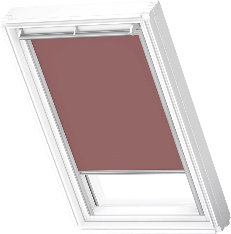 Verdunklungsrollo DKL 4578S, Farbe: rosenholz, VELUX, verdunkelnd, ohne Bohren, in Führungsschienen, VELUX »Pick & Click!«, alufarbene Führungsschienen & Griffleiste Verdunklungsrollo DKL 4578S, Farbe: rosenholz, VELUX, verdunkelnd, ohne Bohren, in Führungsschienen, VELUX »Pick & Click!«, alufarbene Führungsschienen & Griffleiste von VELUX