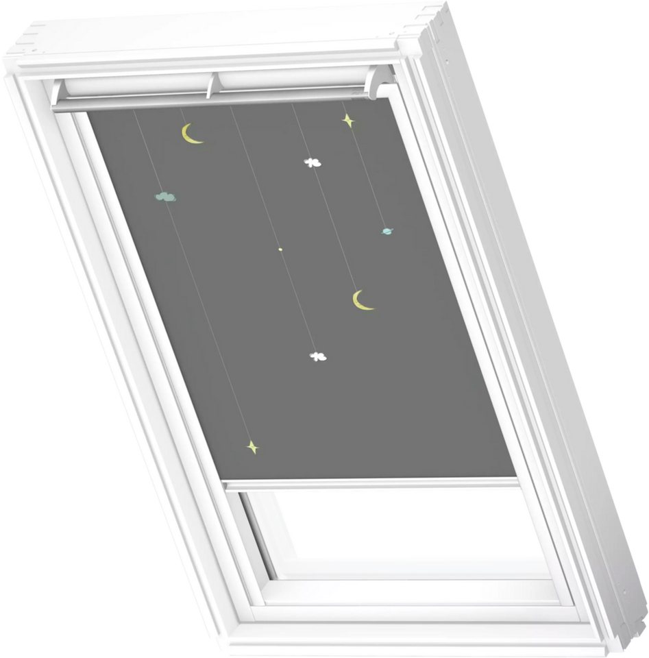 Verdunklungsrollo DKL 4665SWL, Motiv: Kids Mobile, VELUX, verdunkelnd, ohne Bohren, in Führungsschienen, VELUX »Pick & Click!«, weiße Führungsschienen & Griffleiste Verdunklungsrollo DKL 4665SWL, Motiv: Kids Mobile, VELUX, verdunkelnd, ohne Bohren, in Führungsschienen, VELUX »Pick & Click!«, weiße Führungsschienen & Griffleiste von VELUX