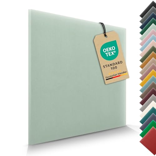 VELUYA Wandkissen Wandpolster Quadrat – Samt, Polsterpaneele 30 x 30 cm, Polsterplatte, Oeko-TEX, Made in EU, Mintgrün M05 von VELUYA