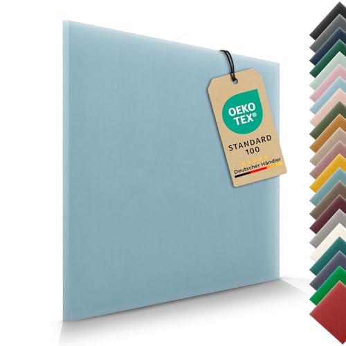 VELUYA Wandkissen Wandpolster Quadrat – Samt, Polsterpaneele 50 x 50 cm, Polsterplatte, Oeko-TEX, Made in EU, Hellblau M07 von VELUYA
