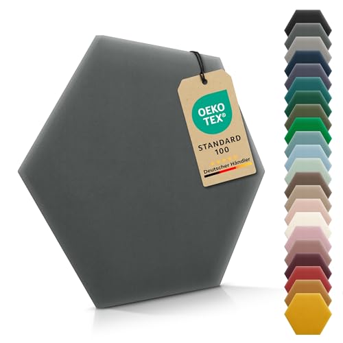 VELUYA Wandpolster Polsterpaneele Hexagon – Samt, Wandkissen 26 x 30 cm, Polsterplatte, Oeko-TEX, Made in EU, Anthrazit M02 VELUYA Wandpolster Polsterpaneele Hexagon – Samt, Wandkissen 26 x 30 cm, Polsterplatte, Oeko-TEX, Made in EU, Anthrazit M02 von VELUYA