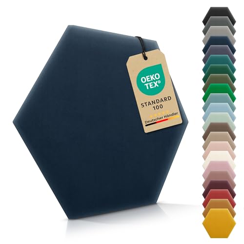 VELUYA Wandpolster Polsterpaneele Hexagon – Samt, Wandkissen 26 x 30 cm, Polsterplatte, Oeko-TEX, Made in EU, Dunkelblau M03 VELUYA Wandpolster Polsterpaneele Hexagon – Samt, Wandkissen 26 x 30 cm, Polsterplatte, Oeko-TEX, Made in EU, Dunkelblau M03 von VELUYA