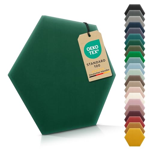 VELUYA Wandpolster Polsterpaneele Hexagon – Samt, Wandkissen 26 x 30 cm, Polsterplatte, Oeko-TEX, Made in EU, Dunkelgrün M04 VELUYA Wandpolster Polsterpaneele Hexagon – Samt, Wandkissen 26 x 30 cm, Polsterplatte, Oeko-TEX, Made in EU, Dunkelgrün M04 von VELUYA