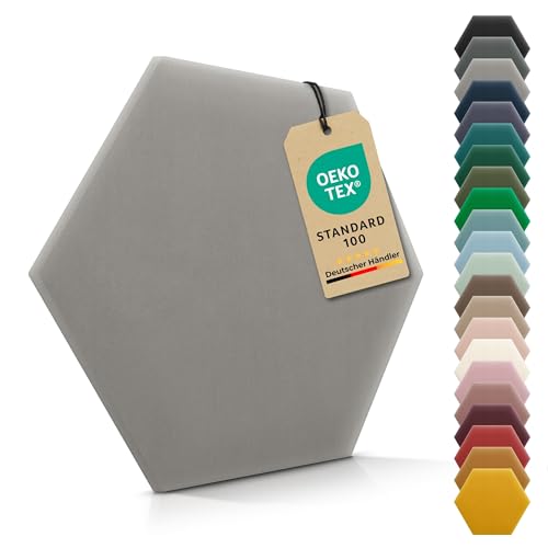 VELUYA Wandpolster Polsterpaneele Hexagon – Samt, Wandkissen 26 x 30 cm, Polsterplatte, Oeko-TEX, Made in EU, Grau M17 VELUYA Wandpolster Polsterpaneele Hexagon – Samt, Wandkissen 26 x 30 cm, Polsterplatte, Oeko-TEX, Made in EU, Grau M17 von VELUYA
