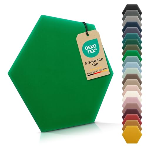 VELUYA Wandpolster Polsterpaneele Hexagon – Samt, Wandkissen 26 x 30 cm, Polsterplatte, Oeko-TEX, Made in EU, Hellgrün M21 von VELUYA