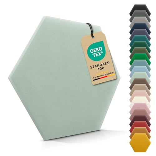 VELUYA Wandpolster Polsterpaneele Hexagon – Samt, Wandkissen 26 x 30 cm, Polsterplatte, Oeko-TEX, Made in EU, Mintgrün M05 VELUYA Wandpolster Polsterpaneele Hexagon – Samt, Wandkissen 26 x 30 cm, Polsterplatte, Oeko-TEX, Made in EU, Mintgrün M05 von VELUYA