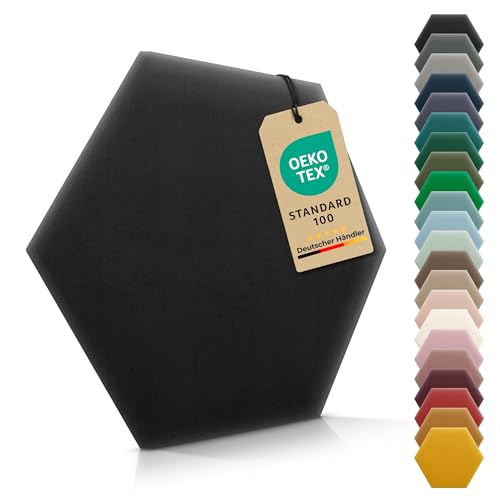 VELUYA Wandpolster Polsterpaneele Hexagon – Samt, Wandkissen 26 x 30 cm, Polsterplatte, Oeko-TEX, Made in EU, Schwarz M01 VELUYA Wandpolster Polsterpaneele Hexagon – Samt, Wandkissen 26 x 30 cm, Polsterplatte, Oeko-TEX, Made in EU, Schwarz M01 von VELUYA