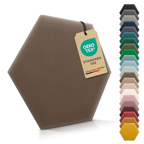 VELUYA Wandpolster Polsterpaneele Hexagon – Samt, Wandkissen 35 x 40 cm, Polsterplatte, Oeko-TEX, Made in EU, Blassbraun M15 von VELUYA