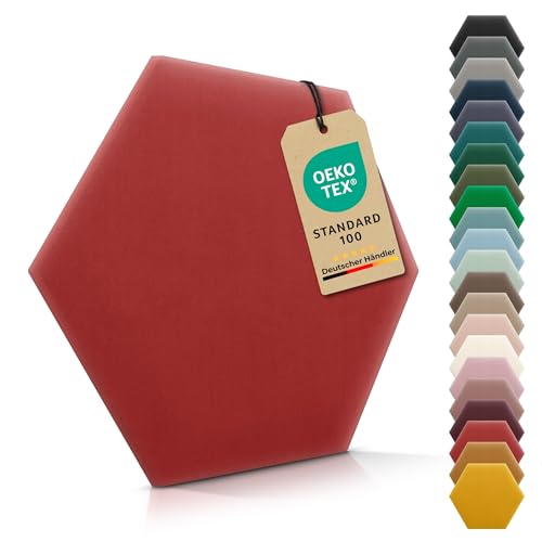 VELUYA Wandpolster Polsterpaneele Hexagon – Samt, Wandkissen 35 x 40 cm, Polsterplatte, Oeko-TEX, Made in EU, Orientrot M23 VELUYA Wandpolster Polsterpaneele Hexagon – Samt, Wandkissen 35 x 40 cm, Polsterplatte, Oeko-TEX, Made in EU, Orientrot M23 von VELUYA