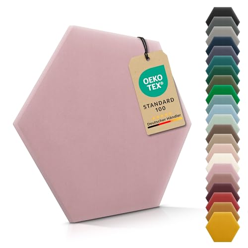 VELUYA Wandpolster Polsterpaneele Hexagon – Samt, Wandkissen 35 x 40 cm, Polsterplatte, Oeko-TEX, Made in EU, Rosa M08 von VELUYA