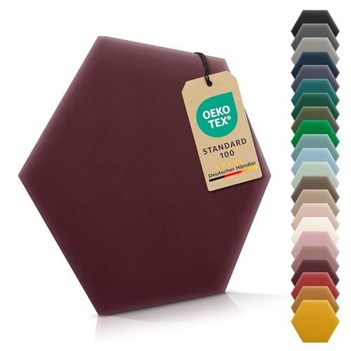 VELUYA Wandpolster Polsterpaneele Hexagon – Samt, Wandkissen 35 x 40 cm, Polsterplatte, Oeko-TEX, Made in EU, Weinrot M16 VELUYA Wandpolster Polsterpaneele Hexagon – Samt, Wandkissen 35 x 40 cm, Polsterplatte, Oeko-TEX, Made in EU, Weinrot M16 von VELUYA
