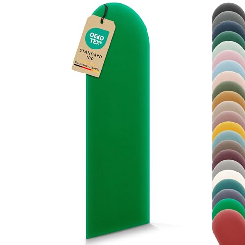 VELUYA Wandpolster Polsterplatte Rundbogen – Samt, Wandkissen 30 x 80 cm, Polsterpaneel, Oeko-TEX, Made in EU, Hellgrün M21 VELUYA Wandpolster Polsterplatte Rundbogen – Samt, Wandkissen 30 x 80 cm, Polsterpaneel, Oeko-TEX, Made in EU, Hellgrün M21 von VELUYA