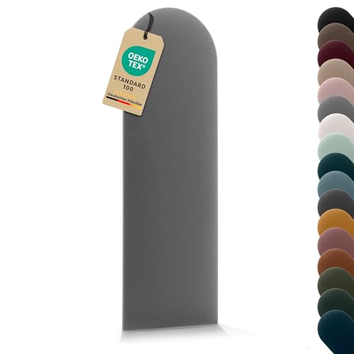 VELUYA Wandpolster Polsterplatte Rundbogen – Velours, Wandkissen 20 x 100 cm, Polsterpaneel, Oeko-TEX, Made in EU, Hellgrau T06 VELUYA Wandpolster Polsterplatte Rundbogen – Velours, Wandkissen 20 x 100 cm, Polsterpaneel, Oeko-TEX, Made in EU, Hellgrau T06 von VELUYA