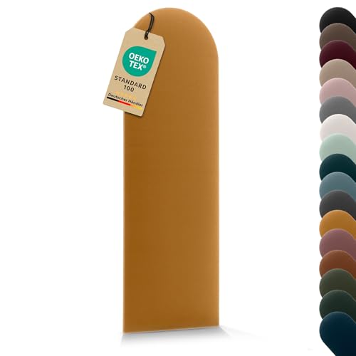 VELUYA Wandpolster Polsterplatte Rundbogen – Velours, Wandkissen 20 x 80 cm, Polsterpaneel, Oeko-TEX, Made in EU, Ockergelb T18 VELUYA Wandpolster Polsterplatte Rundbogen – Velours, Wandkissen 20 x 80 cm, Polsterpaneel, Oeko-TEX, Made in EU, Ockergelb T18 von VELUYA