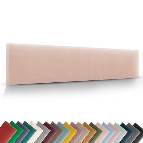 VELUYA Wandpolster Wandkissen Rechteck – Samt, Polsterplatte 40 x 30 cm, Polsterpaneele, Oeko-TEX, Made in EU, Hellrosa M06 von VELUYA