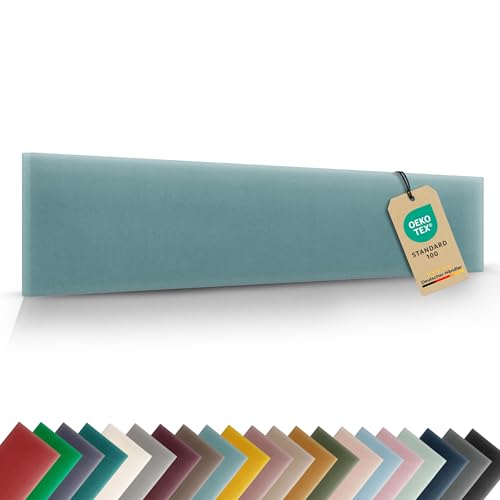 VELUYA Wandpolster Wandkissen Rechteck – Samt, Polsterplatte 50 x 40 cm, Polsterpaneele, Oeko-TEX, Made in EU, Azurblau M14 VELUYA Wandpolster Wandkissen Rechteck – Samt, Polsterplatte 50 x 40 cm, Polsterpaneele, Oeko-TEX, Made in EU, Azurblau M14 von VELUYA