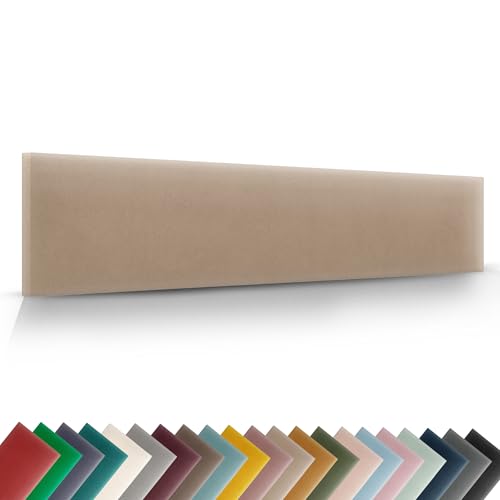 VELUYA Wandpolster Wandkissen Rechteck – Samt, Polsterplatte 60 x 30 cm, Polsterpaneele, Oeko-TEX, Made in EU, Beige M11 von VELUYA