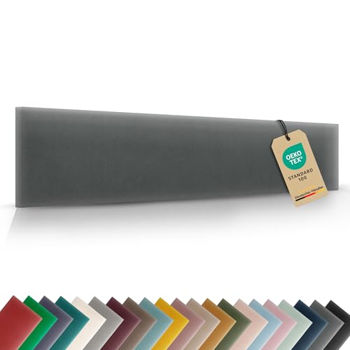 VELUYA Wandpolster Wandkissen Rechteck – Samt, Polsterplatte 60 x 40 cm, Polsterpaneele, Oeko-TEX, Made in EU, Anthrazit M02 VELUYA Wandpolster Wandkissen Rechteck – Samt, Polsterplatte 60 x 40 cm, Polsterpaneele, Oeko-TEX, Made in EU, Anthrazit M02 von VELUYA