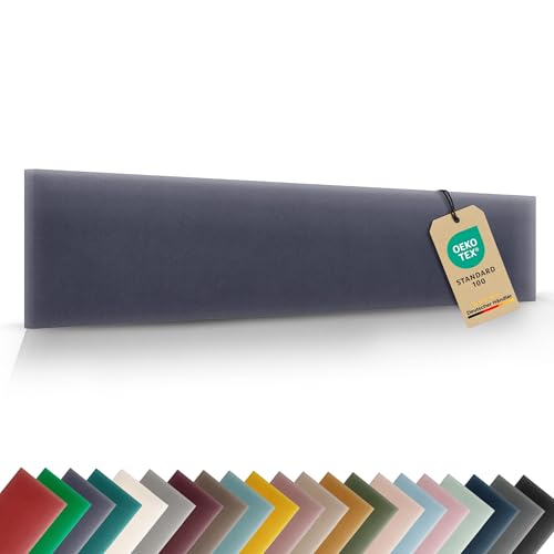 VELUYA Wandpolster Wandkissen Rechteck – Samt, Polsterplatte 60 x 40 cm, Polsterpaneele, Oeko-TEX, Made in EU, Dunkellila M20 von VELUYA