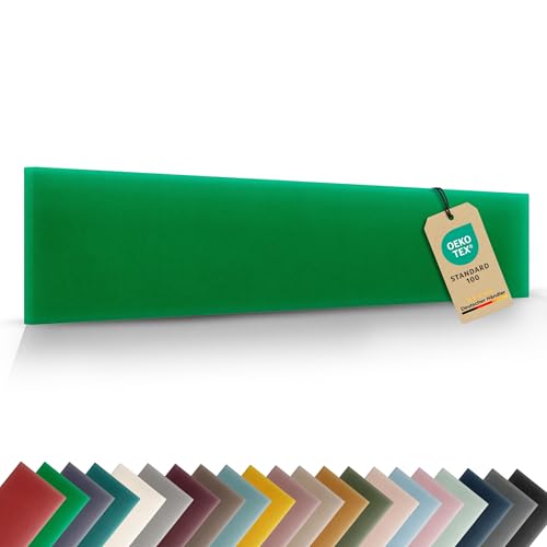 VELUYA Wandpolster Wandkissen Rechteck – Samt, Polsterplatte 70 x 15 cm, Polsterpaneele, Oeko-TEX, Made in EU, Hellgrün M21 von VELUYA