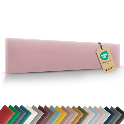 VELUYA Wandpolster Wandkissen Rechteck – Samt, Polsterplatte 70 x 15 cm, Polsterpaneele, Oeko-TEX, Made in EU, Rosa M08 von VELUYA