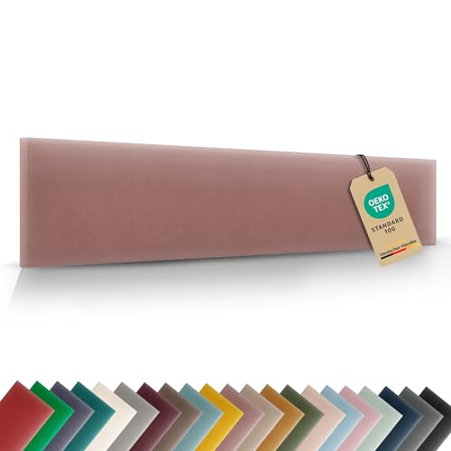 VELUYA Wandpolster Wandkissen Rechteck – Samt, Polsterplatte 80 x 20 cm, Polsterpaneele, Oeko-TEX, Made in EU, Altrosa M12 VELUYA Wandpolster Wandkissen Rechteck – Samt, Polsterplatte 80 x 20 cm, Polsterpaneele, Oeko-TEX, Made in EU, Altrosa M12 von VELUYA