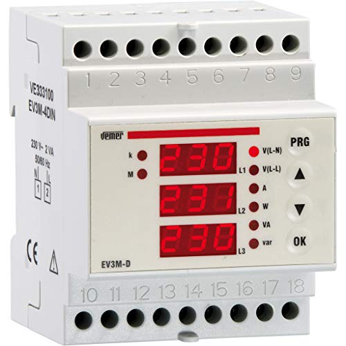 Digital Multimeter EV3M-D 4 Module DIN Vemer VE333100 Stromversorgung 230 Vac von VEMER