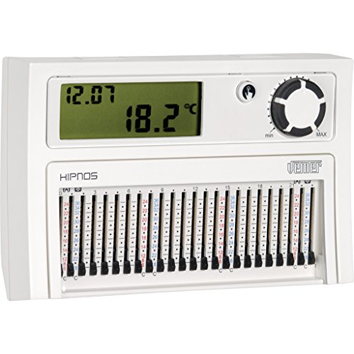 VEMER VE013900 HIPNOS Wandthermostat mit durch Steckreiter, Tagesprogrammierung, Batteriebetrieben, Weiss von VEMER