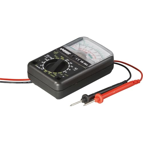 VEMER VE367900 VE 381 – Analoges Multimeter für Elektriker, kompakt und tragbar, misst AC/DC-Spannung, Gleichstrom, Widerstand und Batterien, mit Prüfspitzen, Sicherung und Batterie, Schwarz VEMER VE367900 VE 381 – Analoges Multimeter für Elektriker, kompakt und tragbar, misst AC/DC-Spannung, Gleichstrom, Widerstand und Batterien, mit Prüfspitzen, Sicherung und Batterie, Schwarz von VEMER