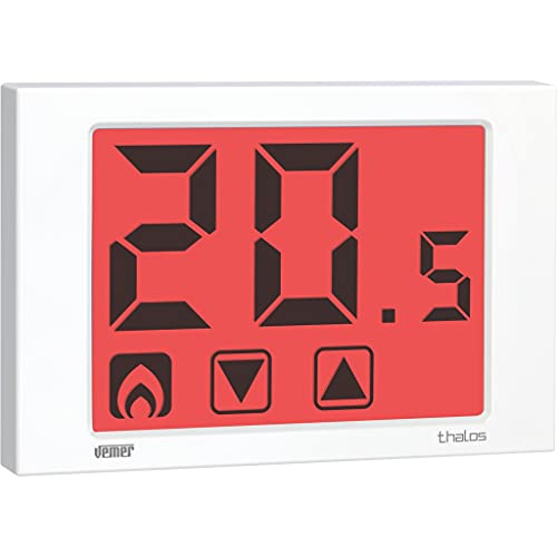 VEMER VE434700 THALOS - Digital Heizungsthermostat, Raumthermostat mit Touchscreen-LCD-Anzeige, Stromversorgung 230V, Weiss von VEMER