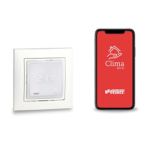 VEMER VE780201 ASSO WiFi INT - Smart Home Thermostat, WLAN Raumthermostat für Fußbodenheizung, Heizungssteuerung per APP, Montage auf Unterputzdose, Stromversorgung 230V, Weiß von VEMER