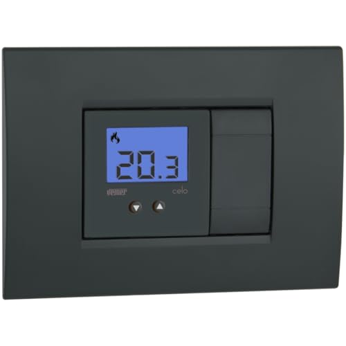 VEMER VE780300 CELO Unterputz Thermostat Kompakt mit LCD Display Stromversorgung 230V AC weiß anthrazit 1 von VEMER